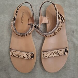 Madewell "THE MAGGIE SPOT MIX CALF HAIR Amber Dune Multi Sandal